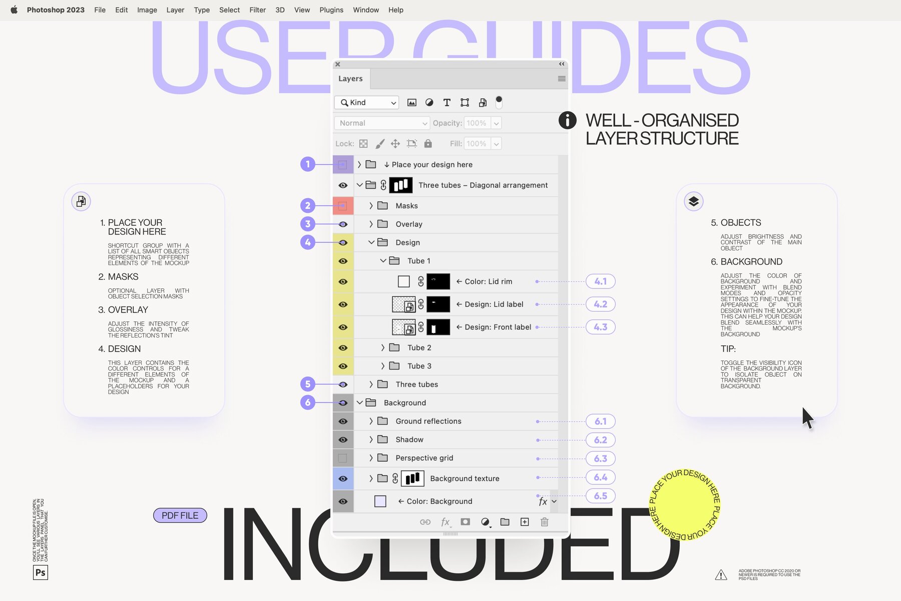 Paper tube package mockup Set 1 12