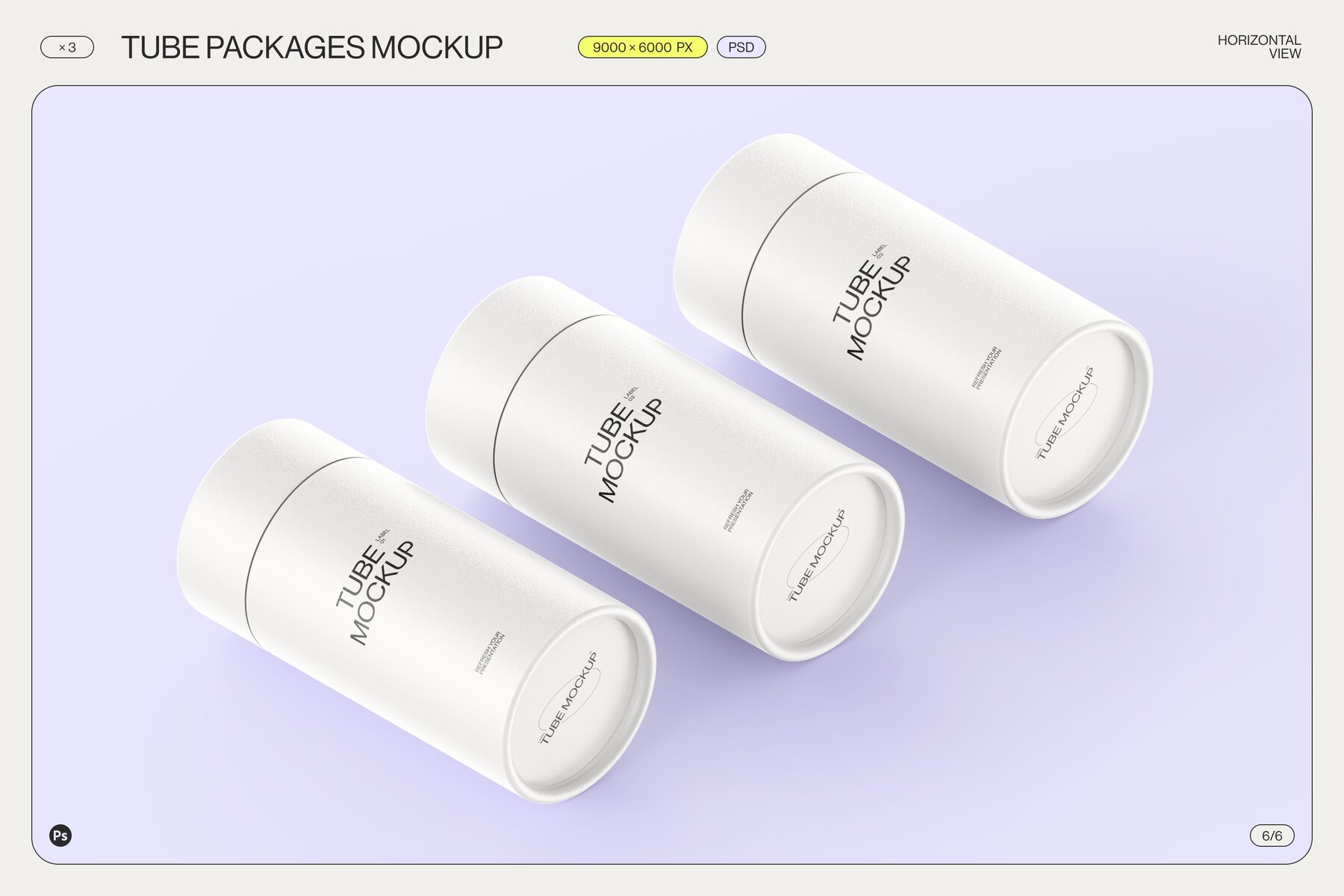 Paper tube package mockup Set 1 13