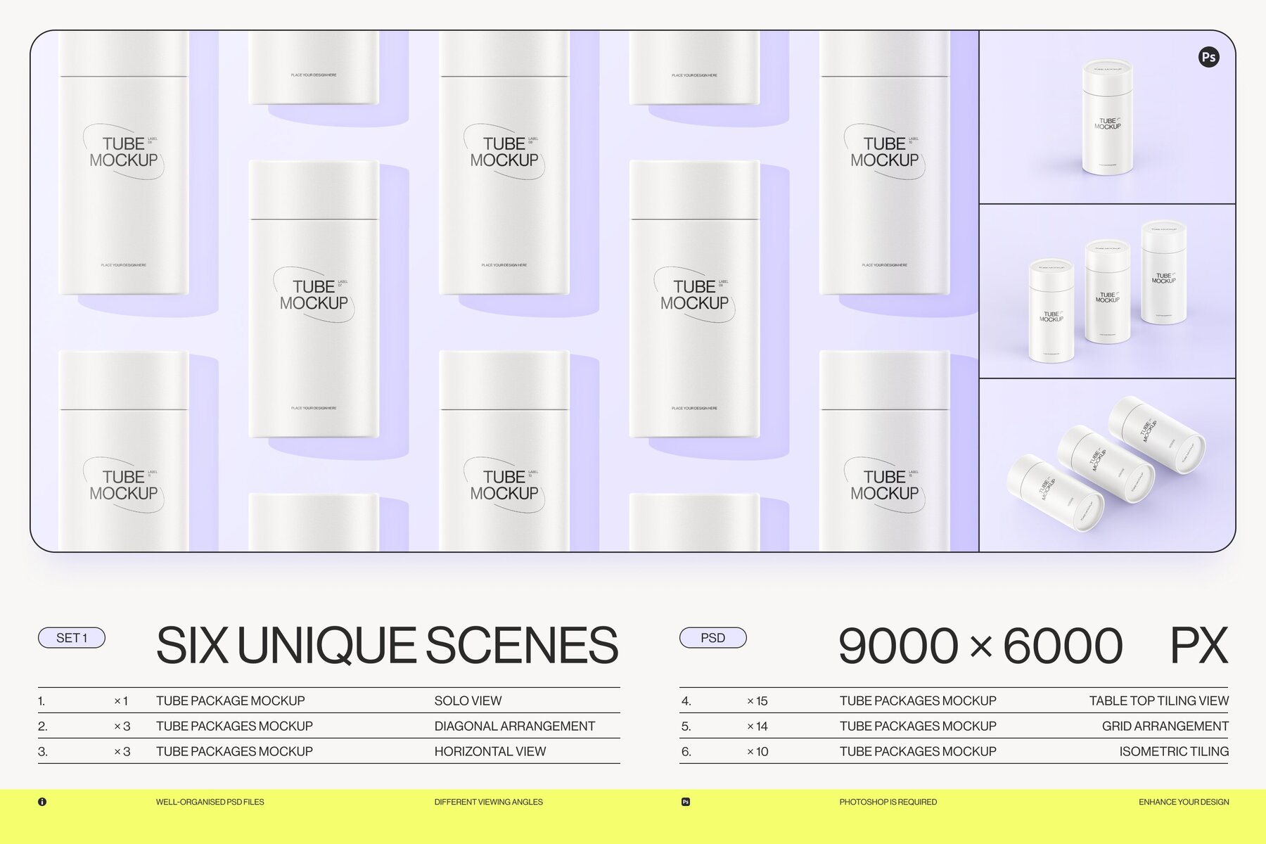 Paper tube package mockup Set 1 15