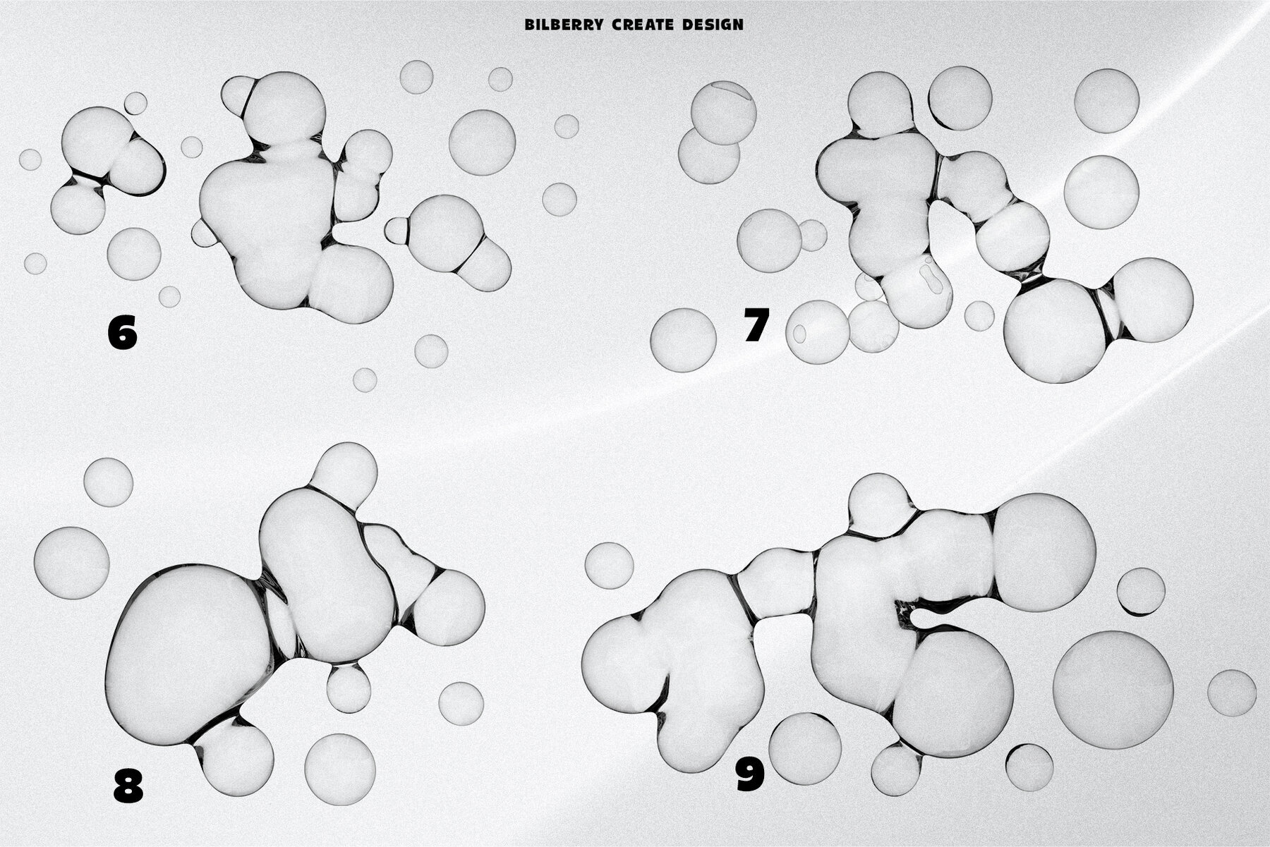 Abstract bubbles 3D art set 2