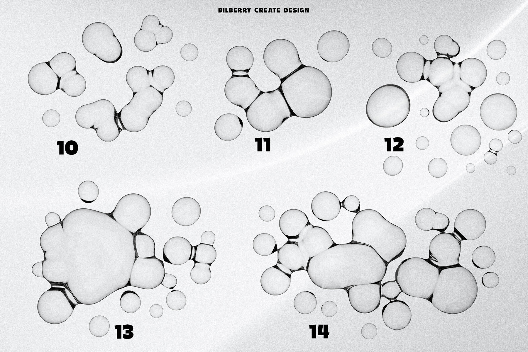 Abstract bubbles 3D art set 3