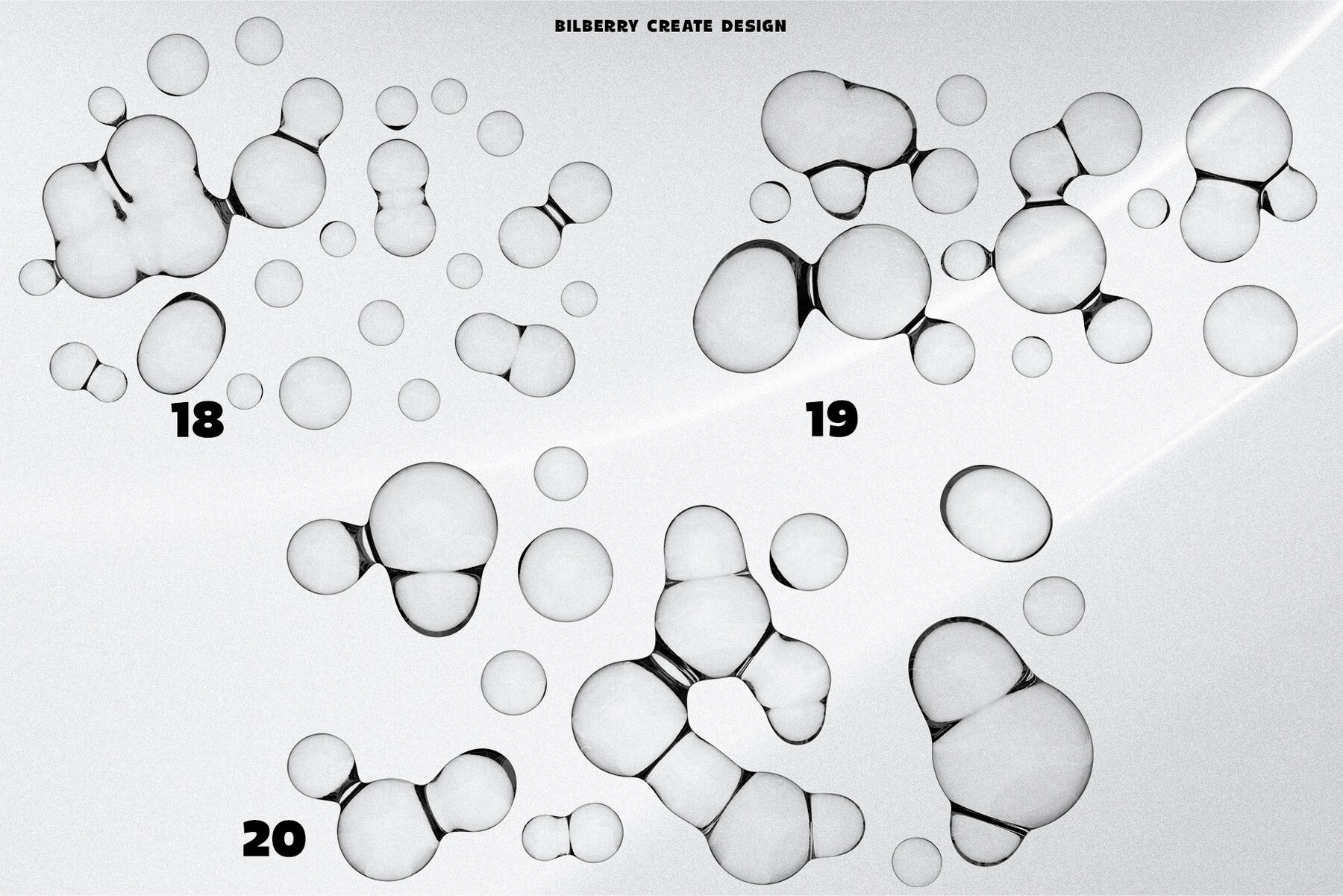 Abstract bubbles 3D art set 5