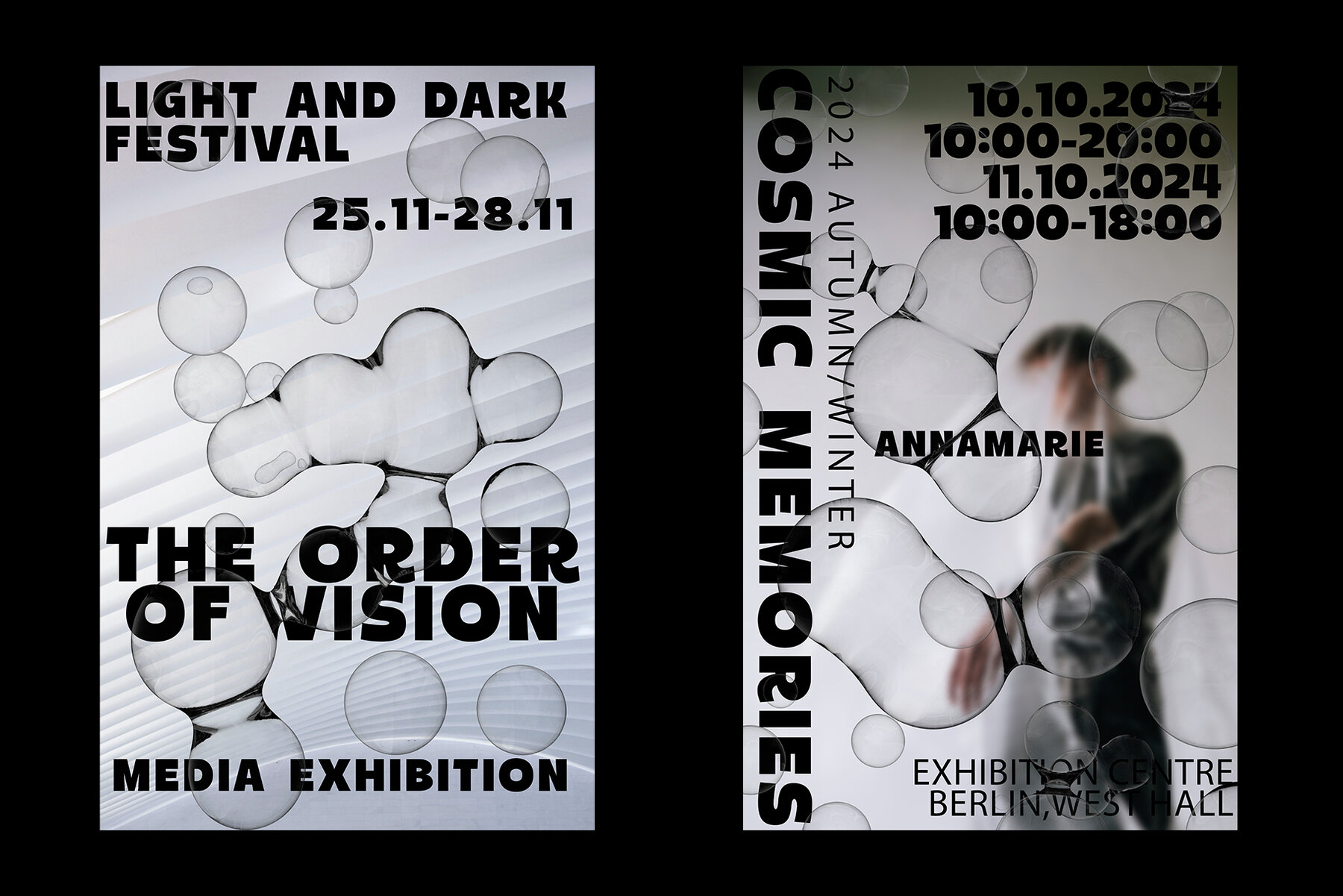 Abstract bubbles 3D art set 11