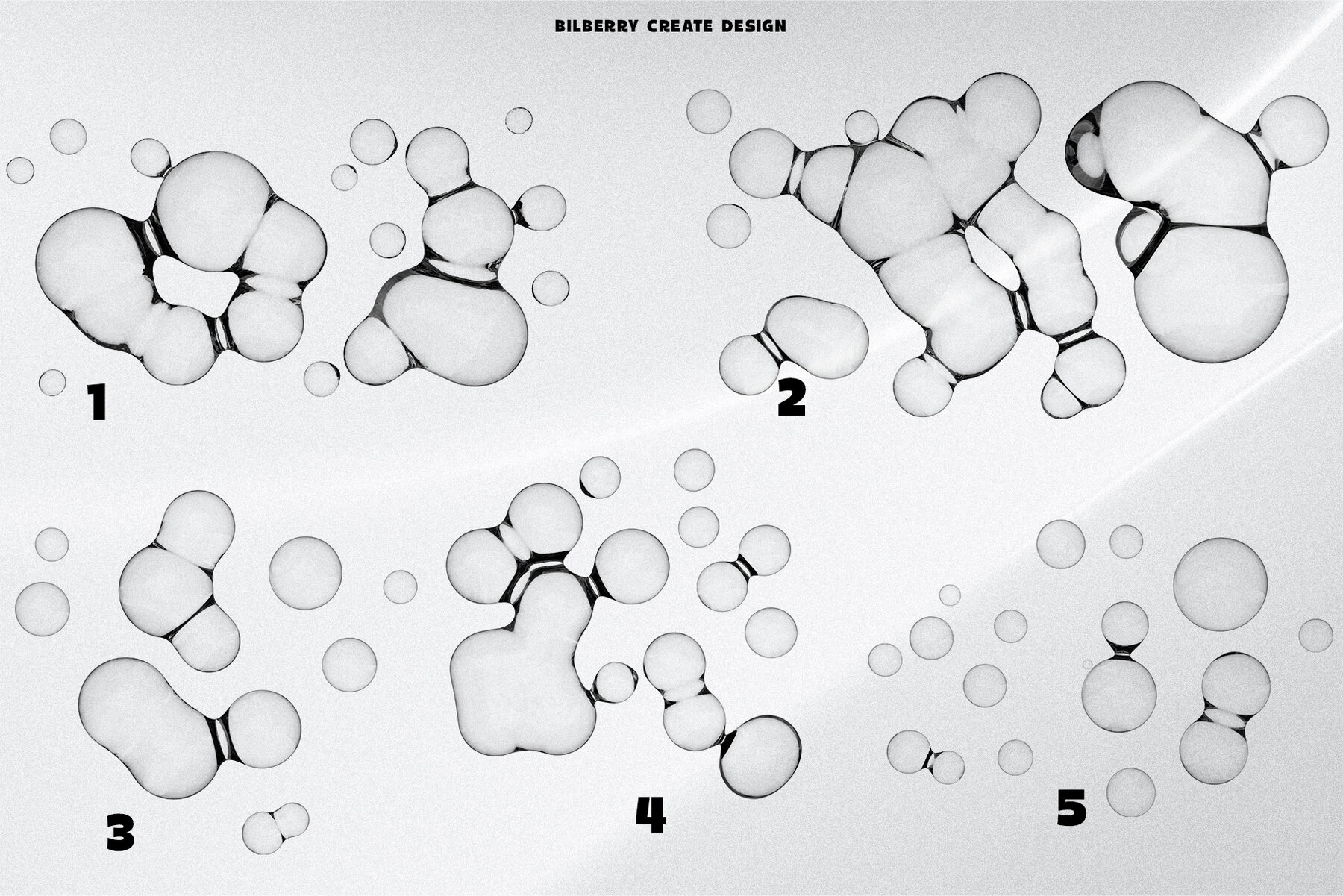 Abstract bubbles 3D art set 14