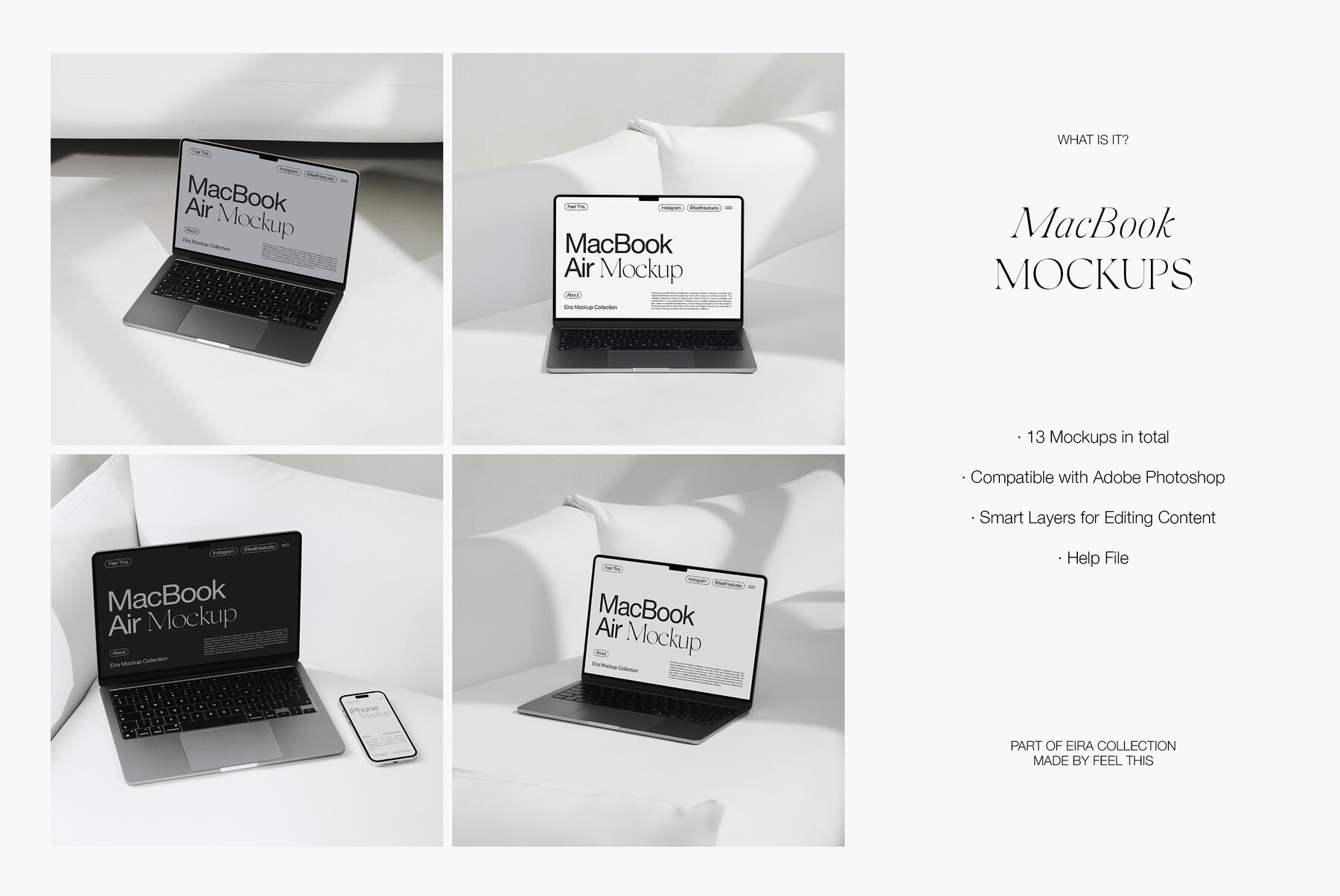 MacBook Air M2 iPhone iPad Mockups 2