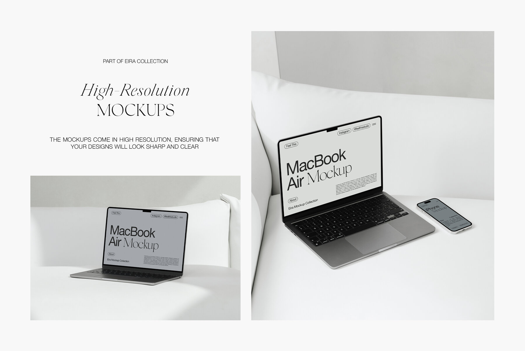 MacBook Air M2 iPhone iPad Mockups 6