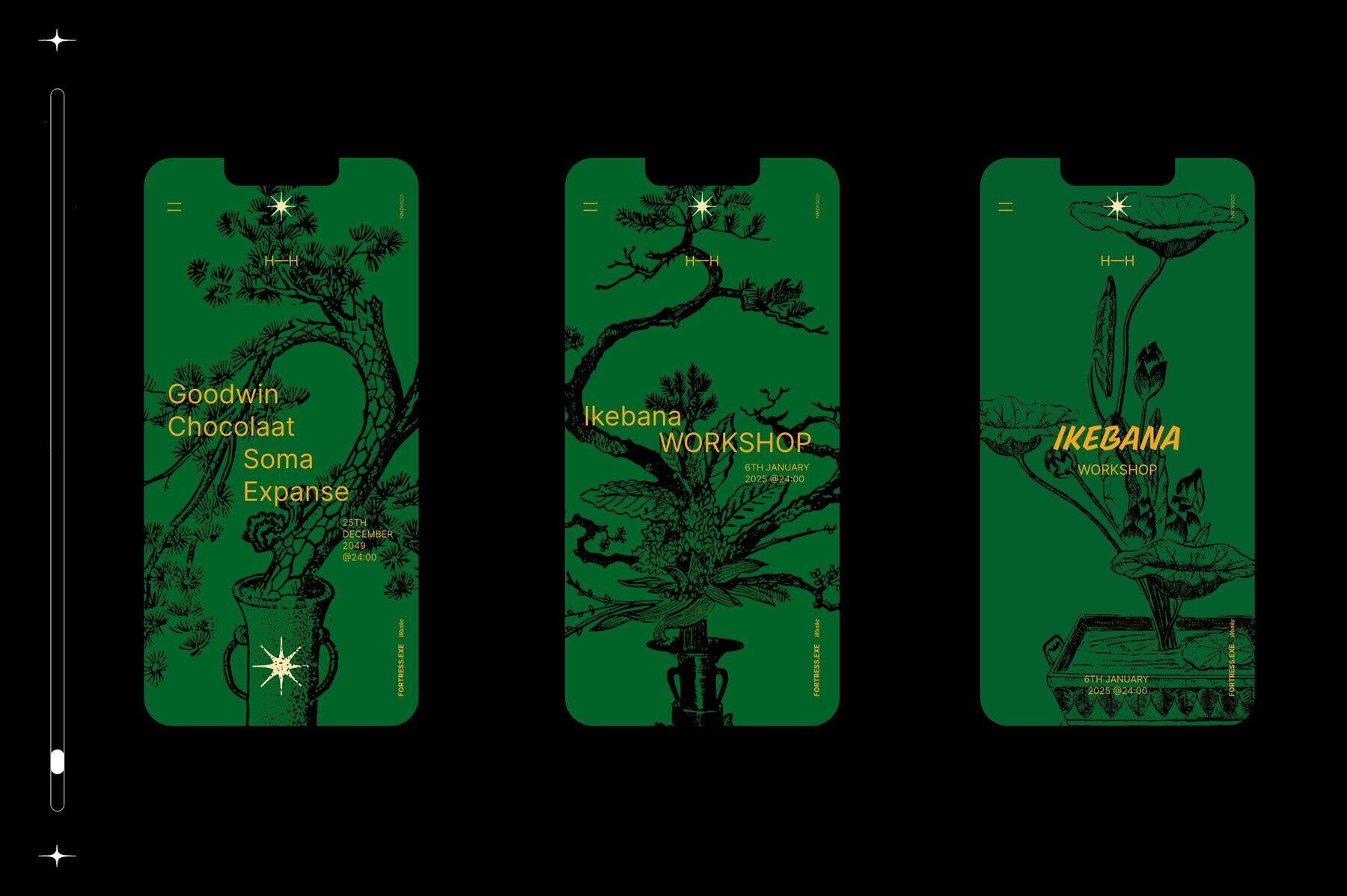 Ikebana Botanical Illustration Set 2