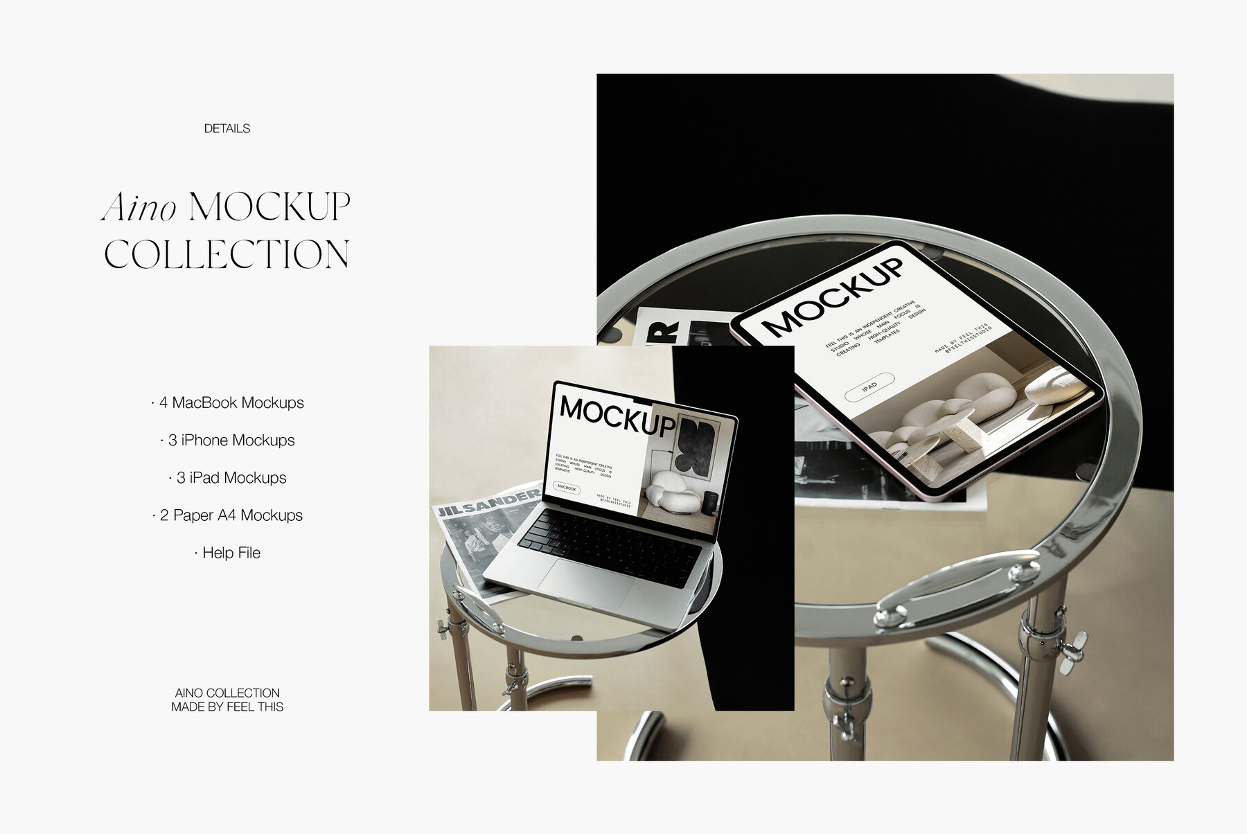 iPhone 14 Pro   MacBook Pro   iPad Air   Paper A4 Mockups 7