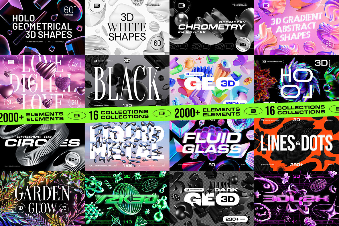 MASSIVE 3D BUNDLE   2000 elements 2