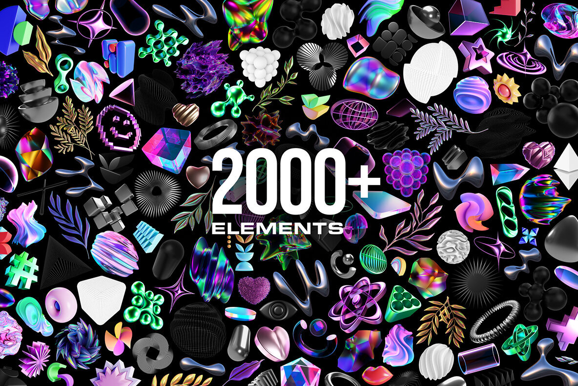 MASSIVE 3D BUNDLE   2000 elements 3