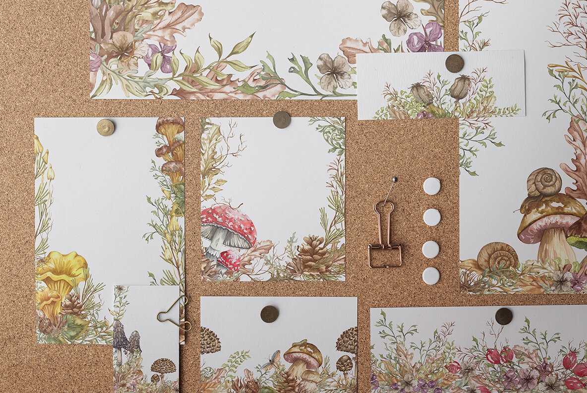 Watercolor Botanical Forest Set 5