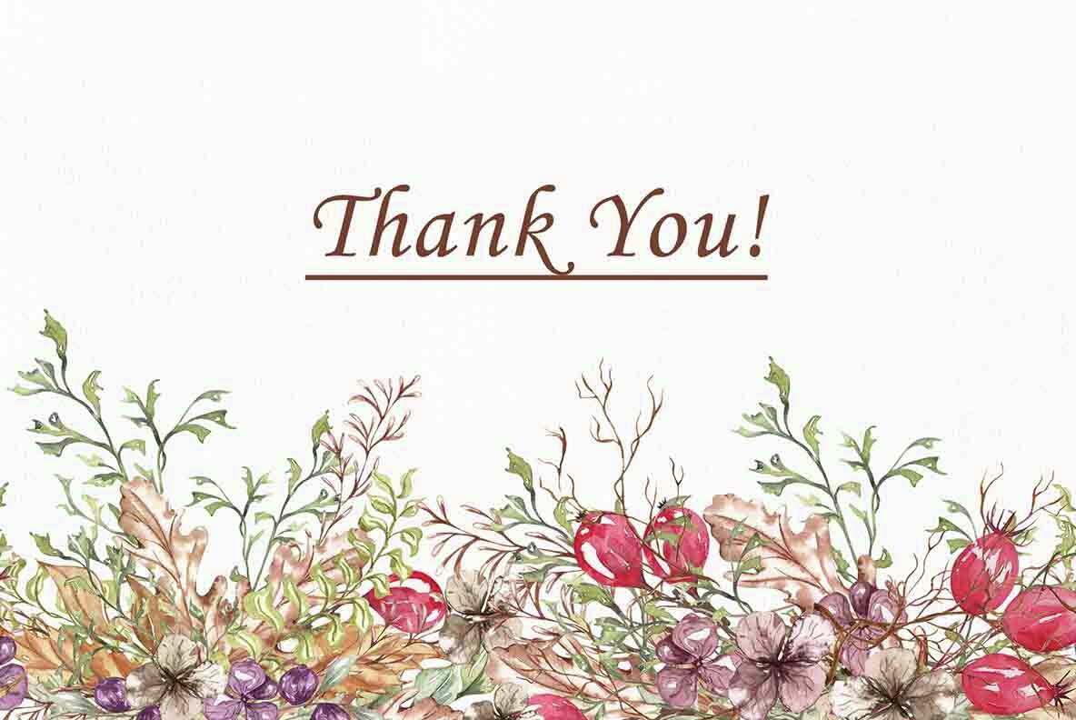 Watercolor Botanical Forest Set 17