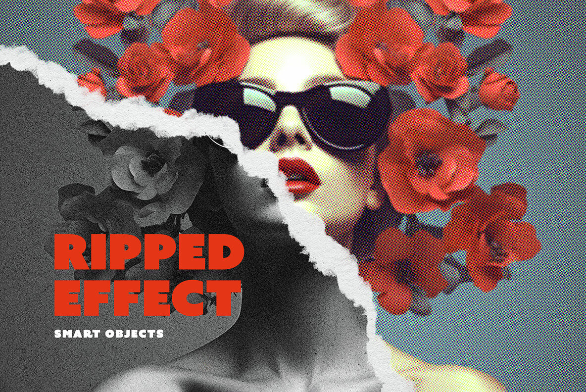 Ripped Magazine Photo Effect 1