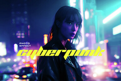 Futuristic Cyberpunk Photo Effect