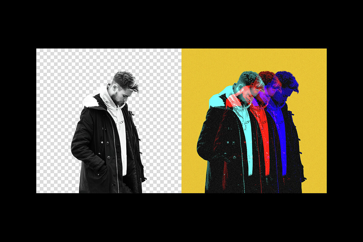 Triple Halftone Exposure Photo Effect 3