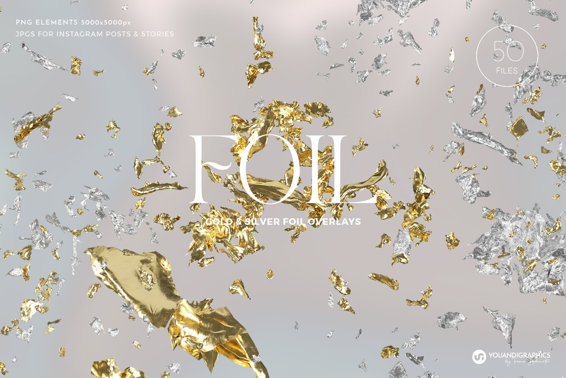 Gold   Silver Foil PNG Elements 1