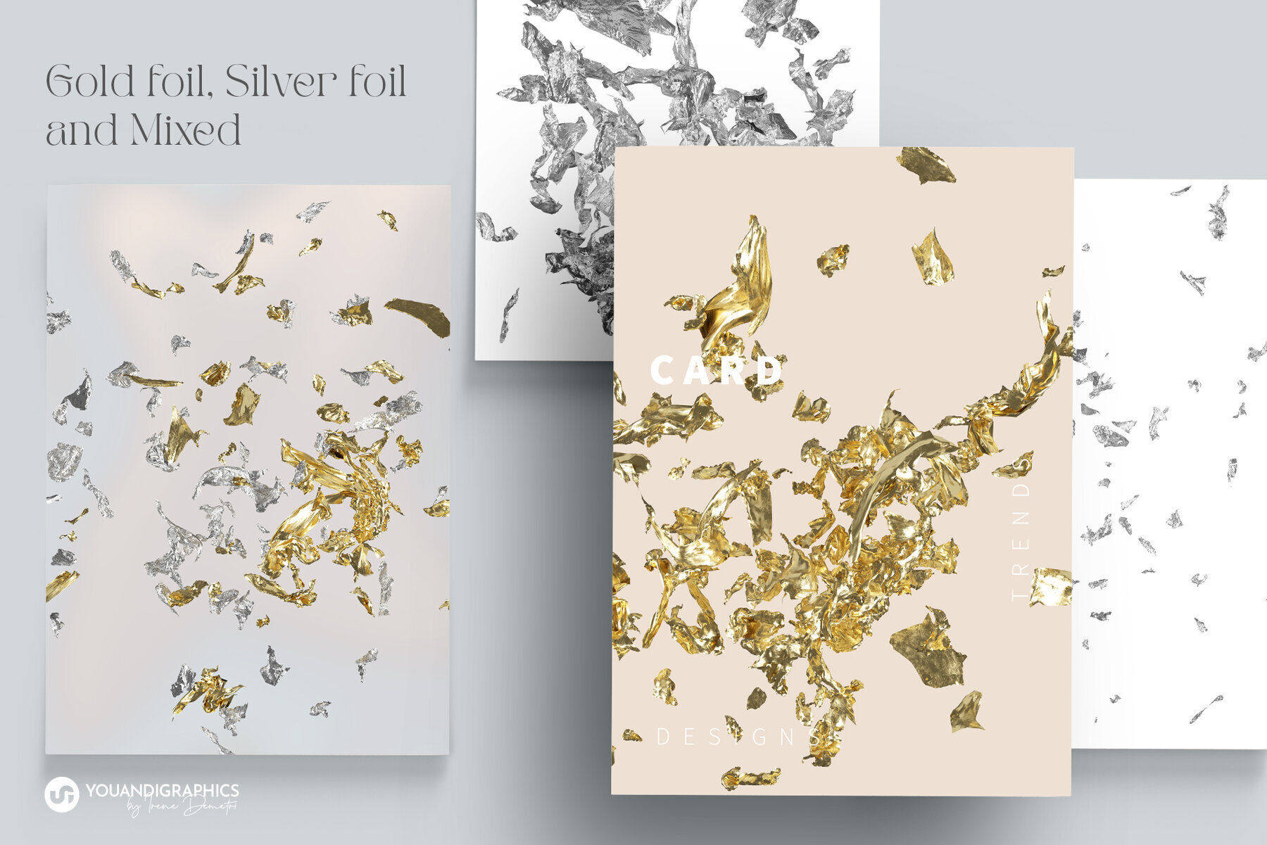 Gold   Silver Foil PNG Elements 3