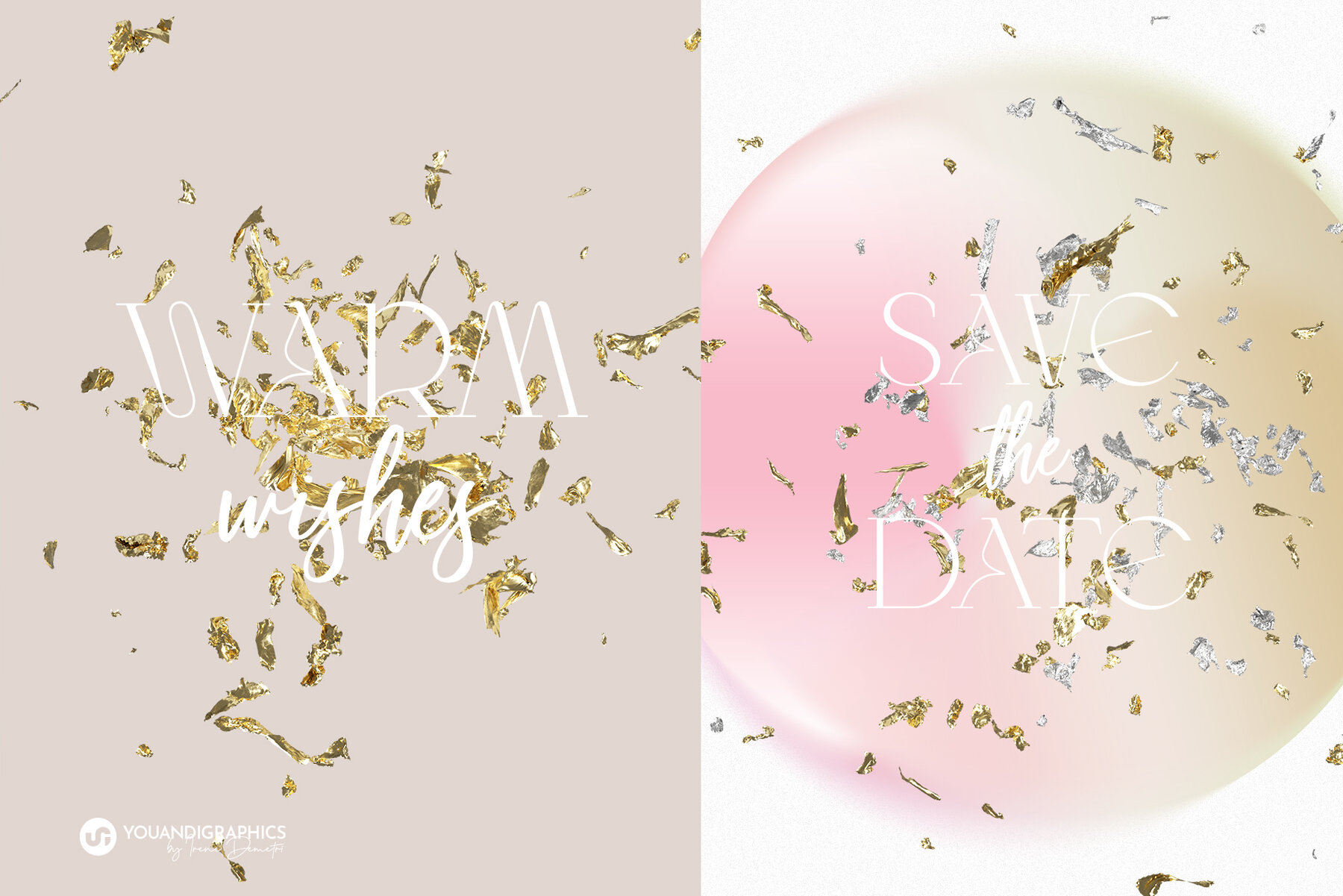 Gold   Silver Foil PNG Elements 4