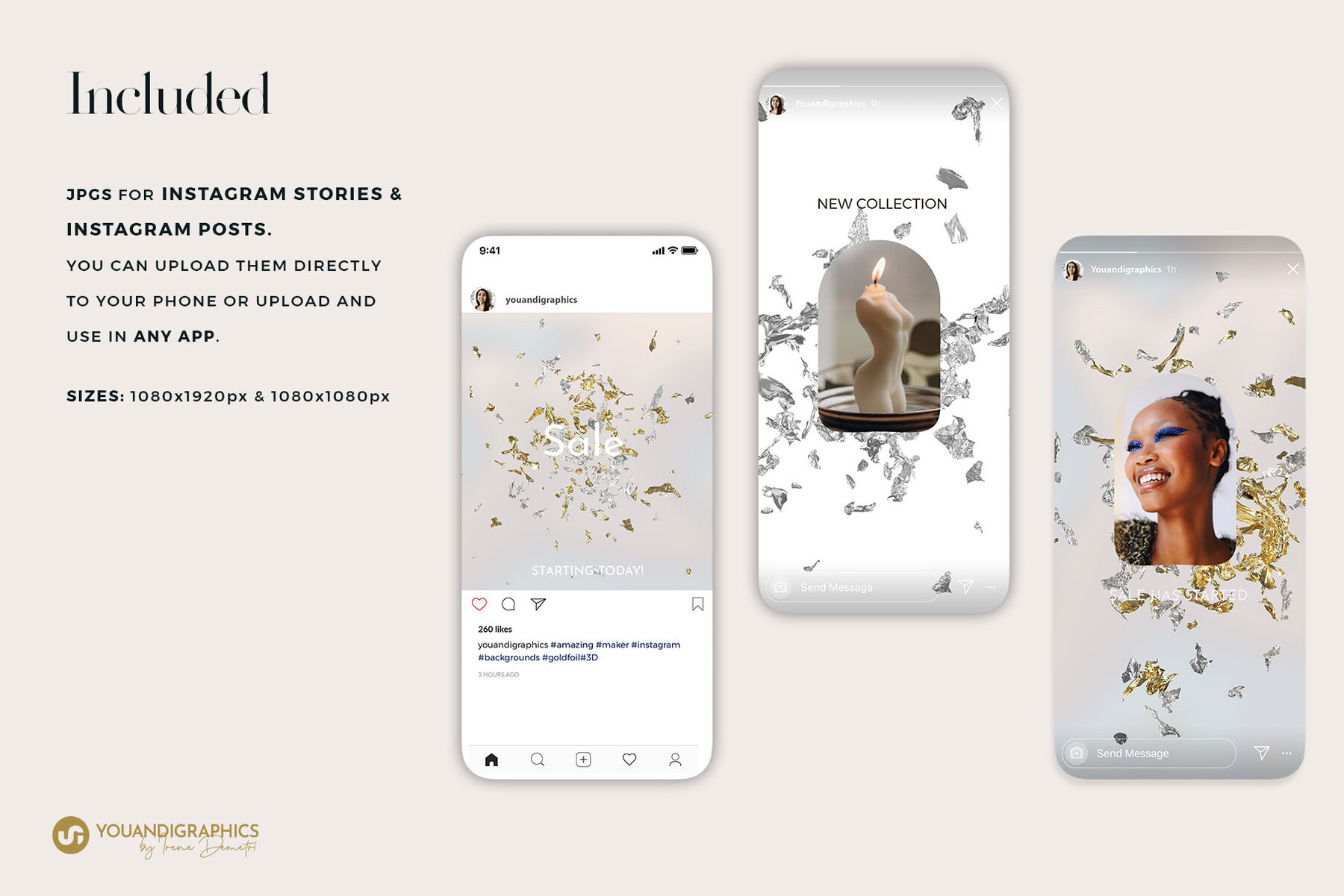 Gold   Silver Foil PNG Elements 5