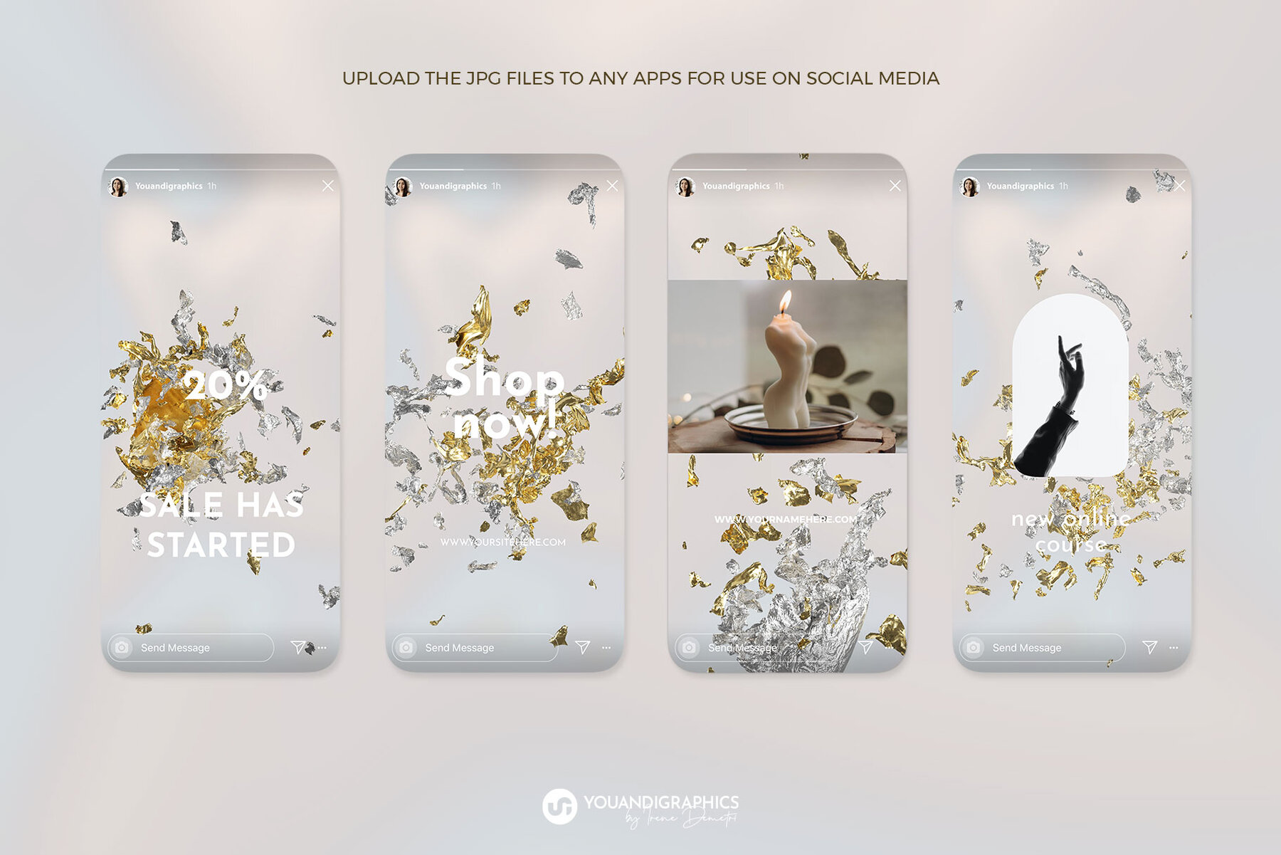 Gold   Silver Foil PNG Elements 6