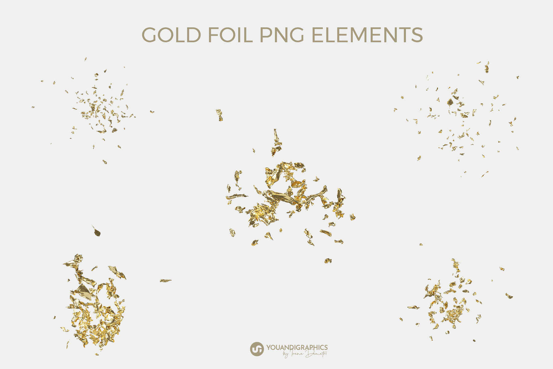 Gold   Silver Foil PNG Elements 11