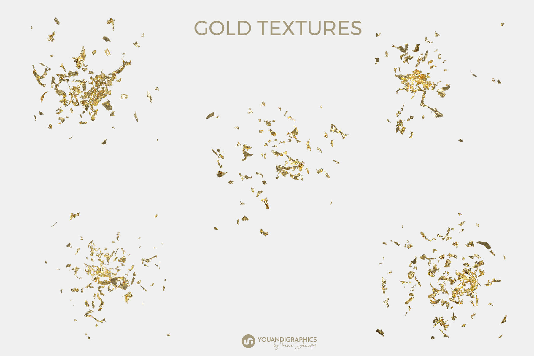 Gold   Silver Foil PNG Elements 12