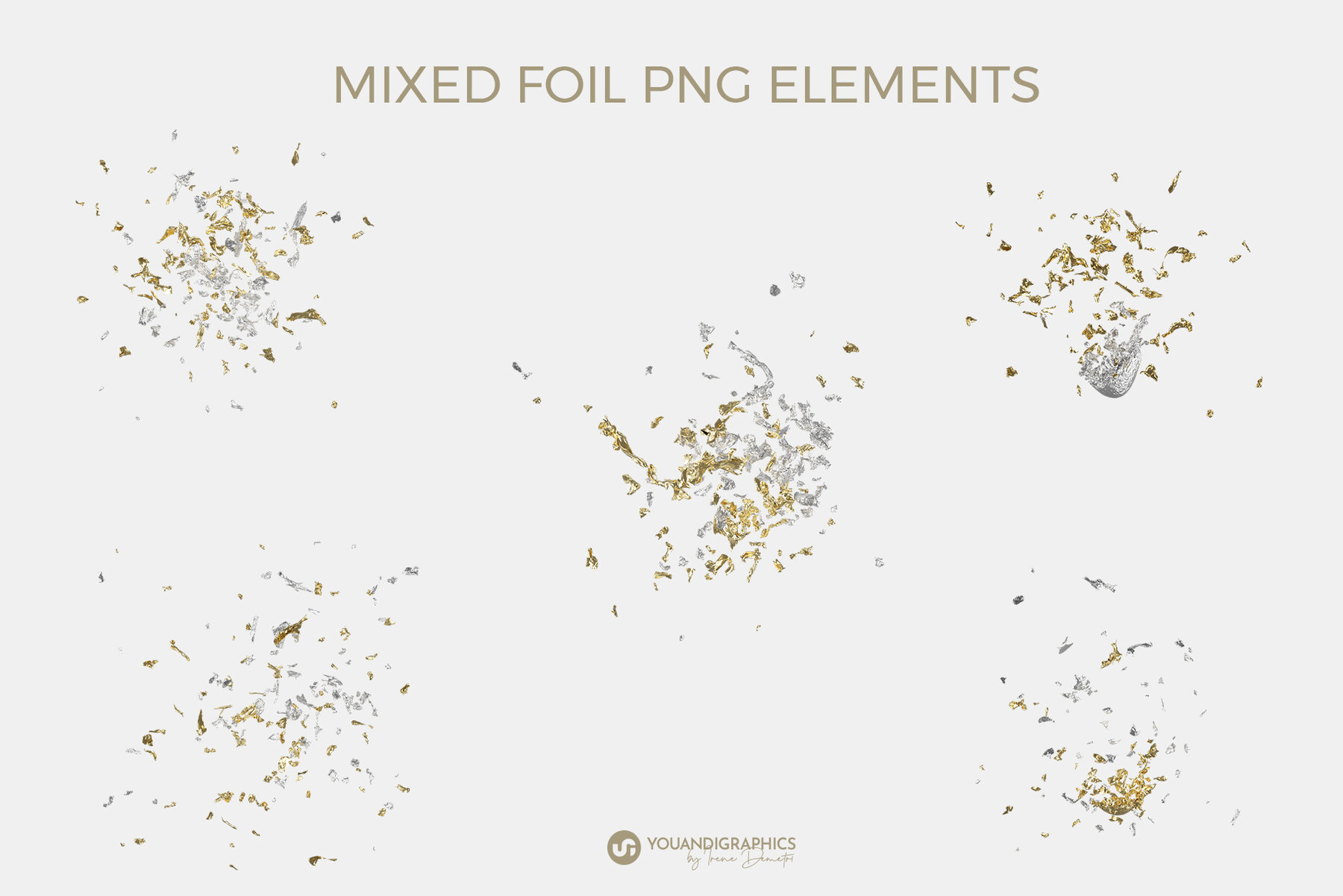 Gold   Silver Foil PNG Elements 15