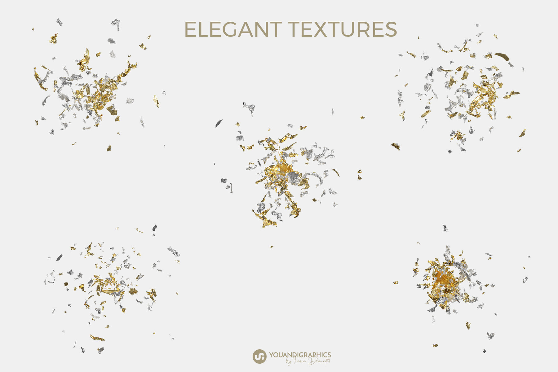 Gold   Silver Foil PNG Elements 16
