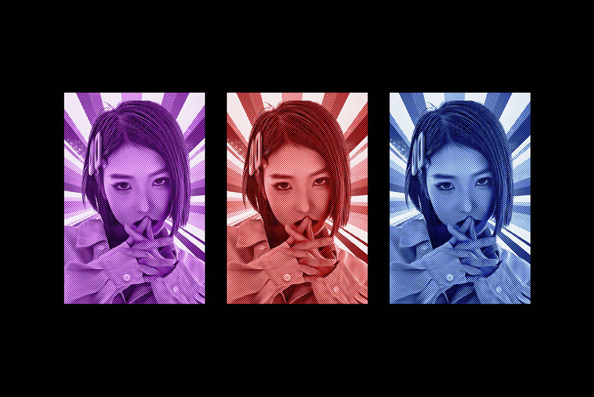 Pop Art Halftone Photo Effect 5