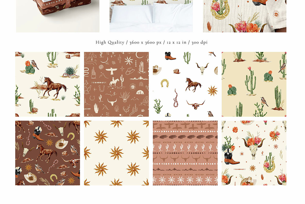 Wild West Watercolor Western Collection 4