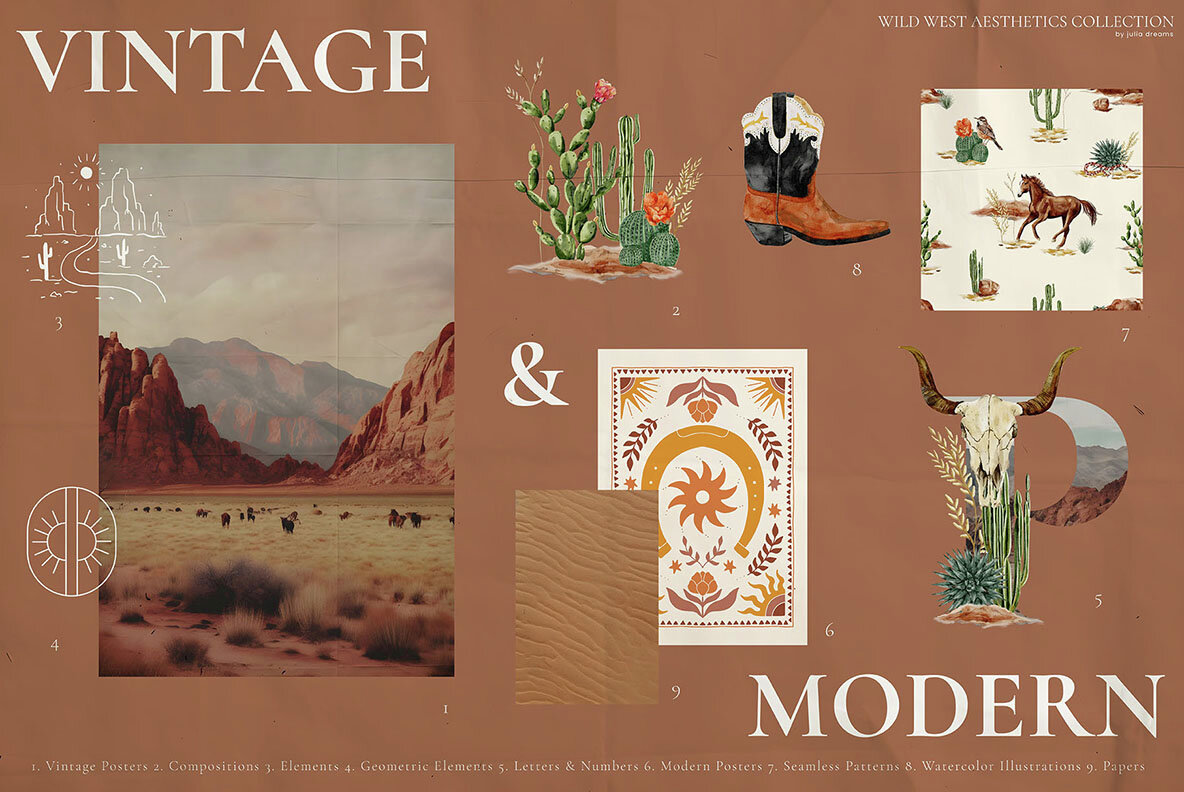 Wild West Watercolor Western Collection 7