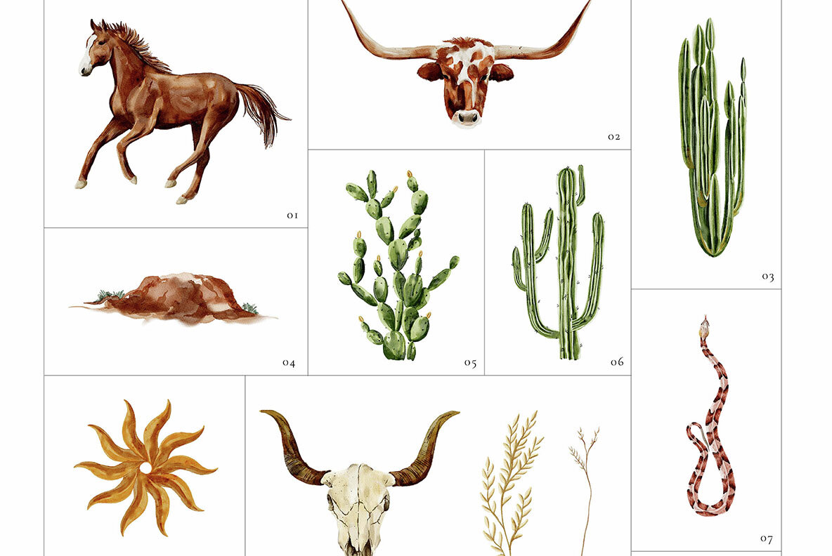 Wild West Watercolor Western Collection 9