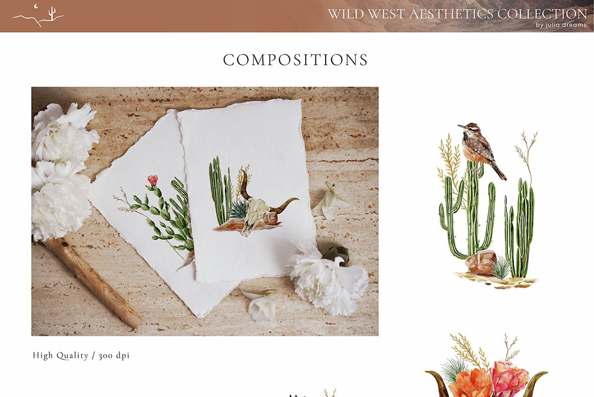 Wild West Watercolor Western Collection 17