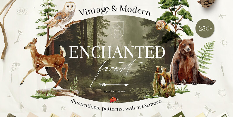 Enchanted Forest Watercolor Collection
