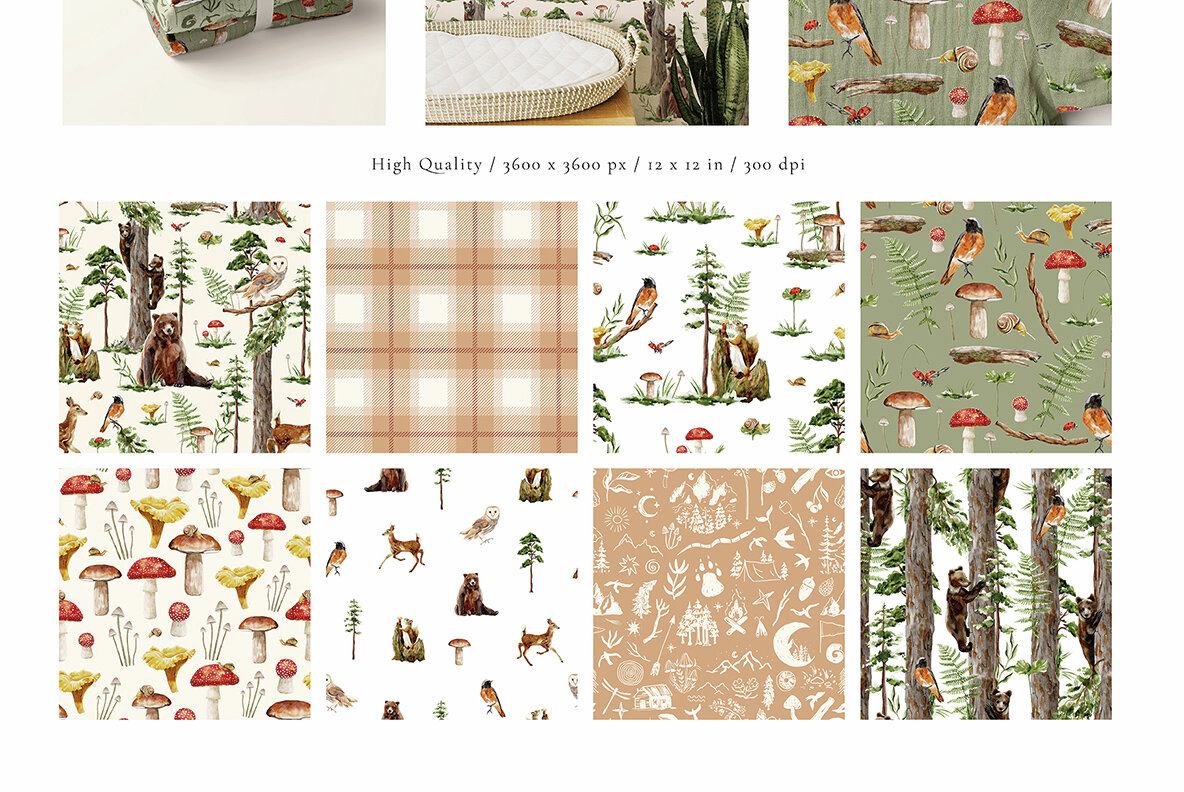 Enchanted Forest Watercolor Collection 4