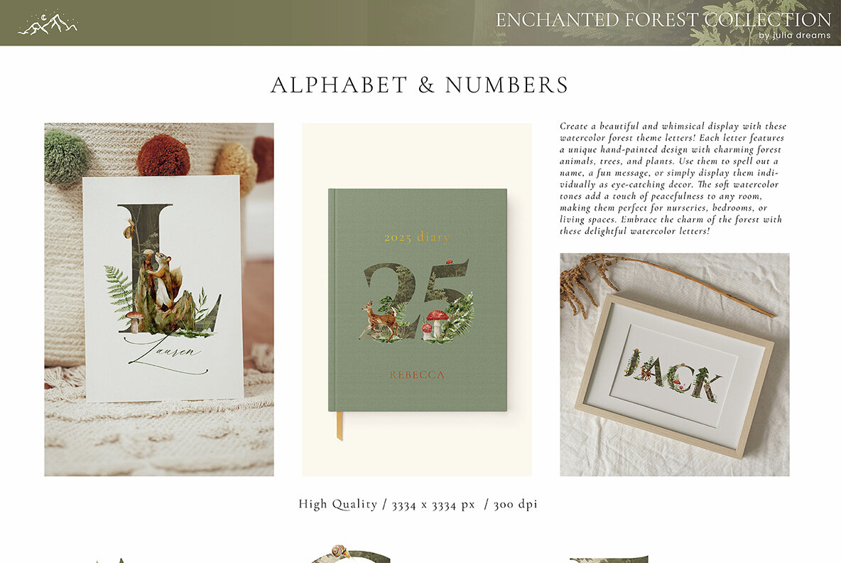 Enchanted Forest Watercolor Collection 5