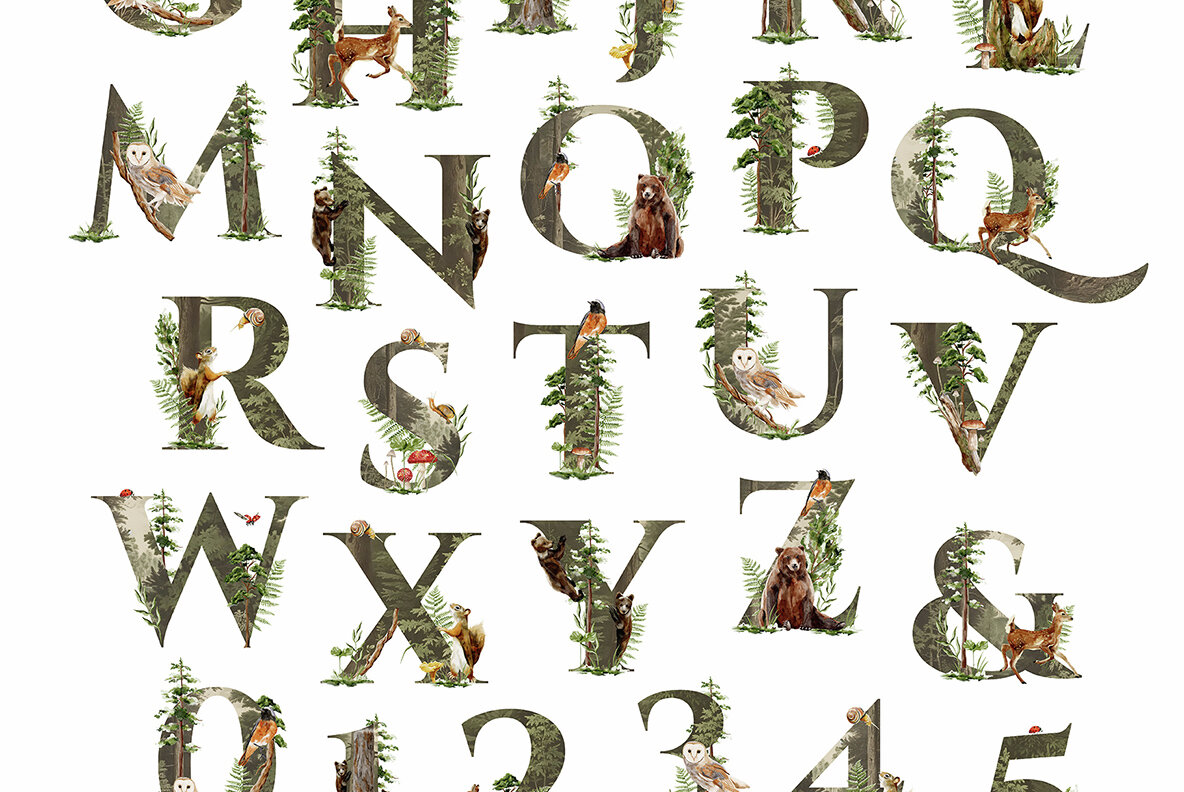 Enchanted Forest Watercolor Collection 6