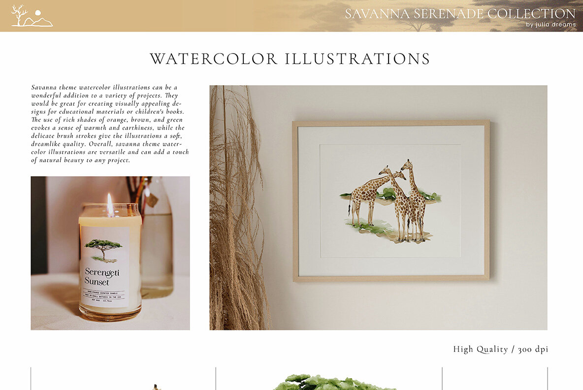 Savanna Serenade Watercolor Collection 8