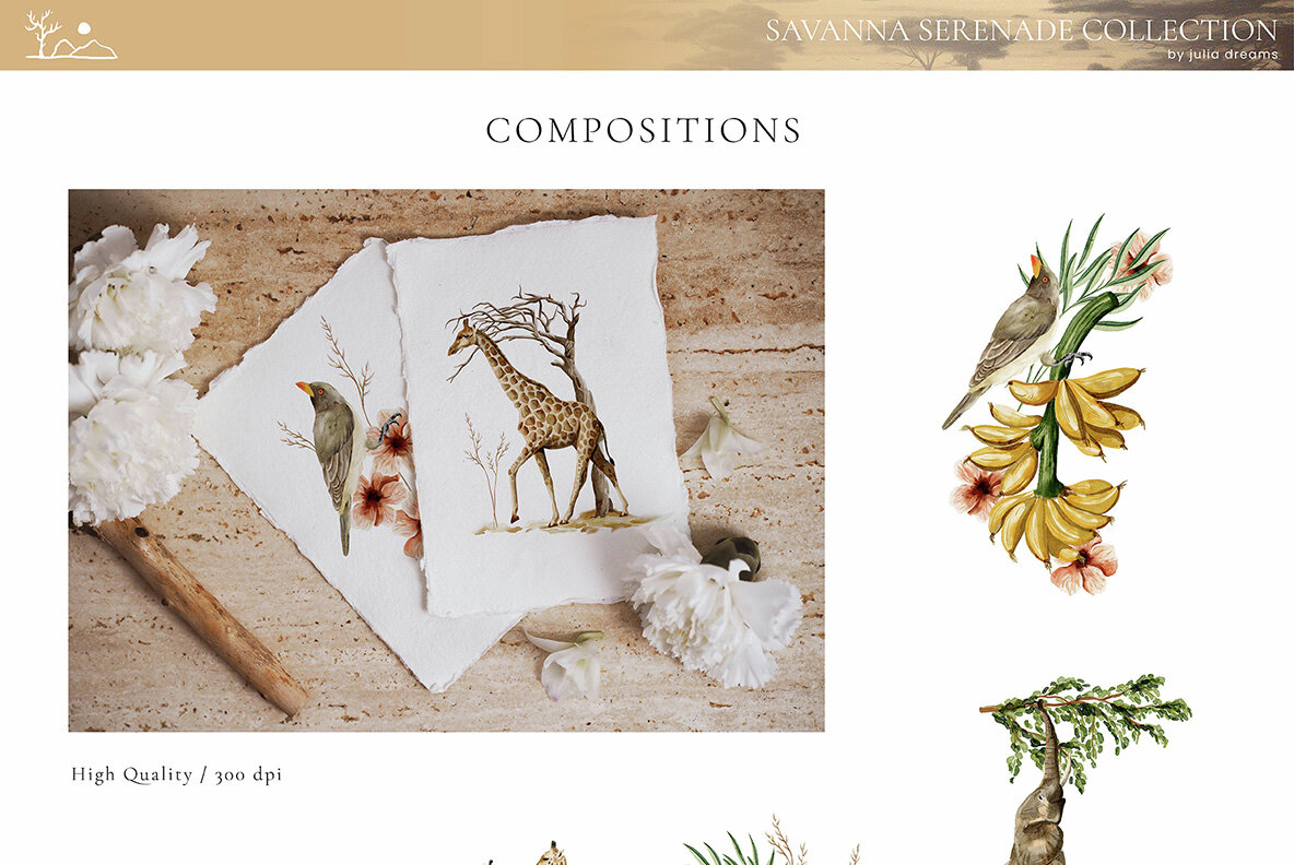 Savanna Serenade Watercolor Collection 18