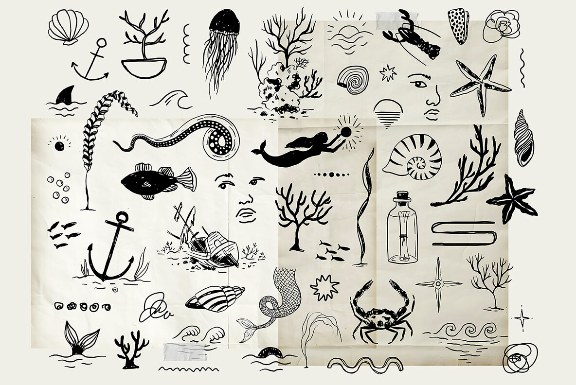 Underwater Watercolor Ocean Collection 11