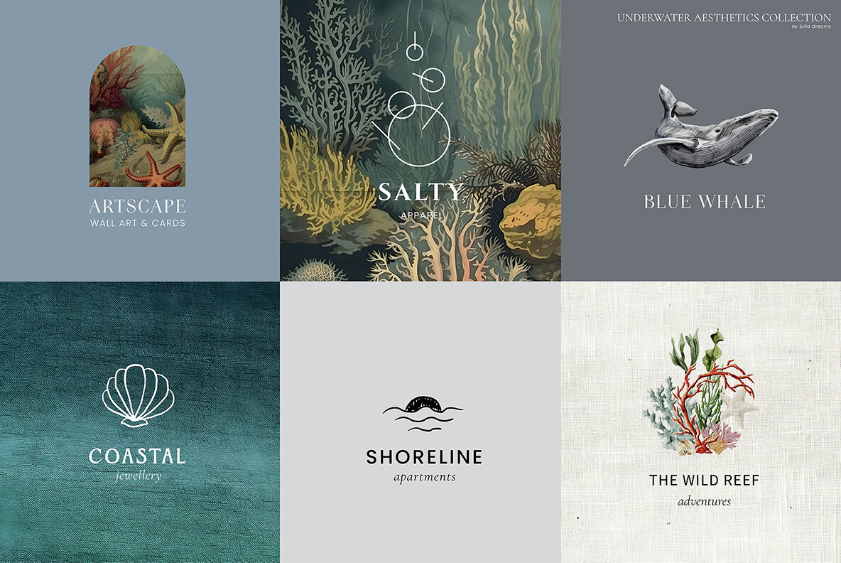 Underwater Watercolor Ocean Collection 12