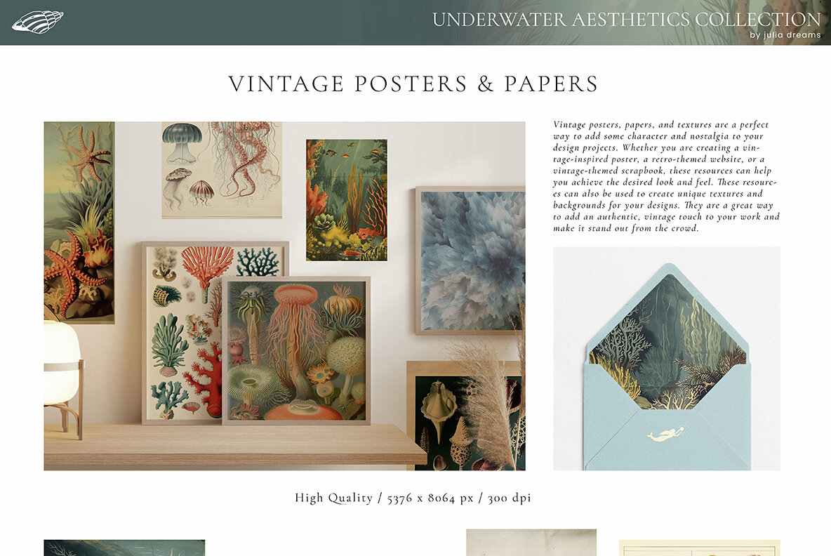 Underwater Watercolor Ocean Collection 13