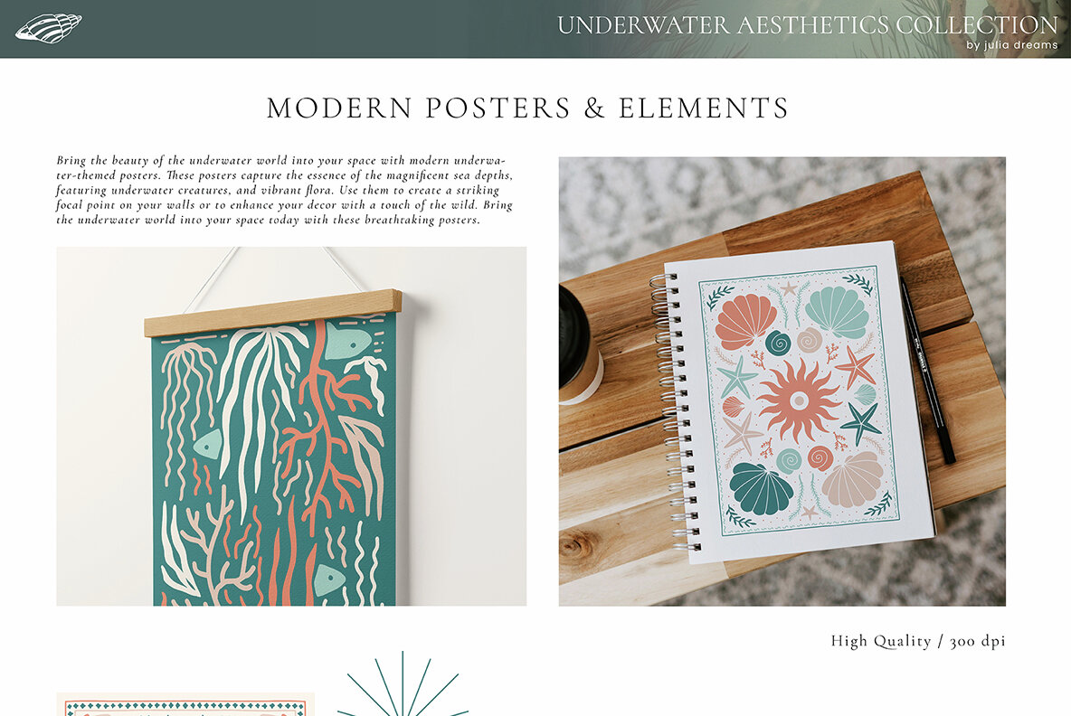 Underwater Watercolor Ocean Collection 15