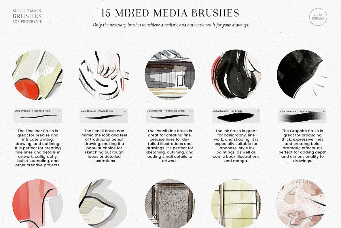 Sketchbook Procreate Brushes Mixed Media 6