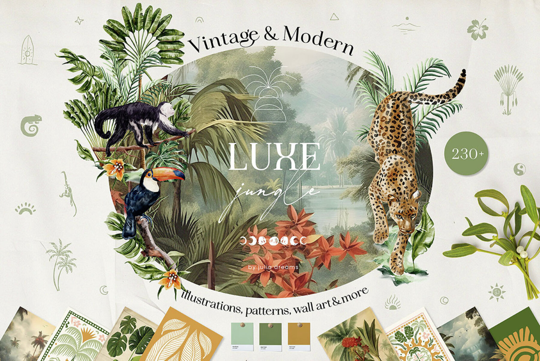 Jungle Luxe Watercolor Tropical Collection 1