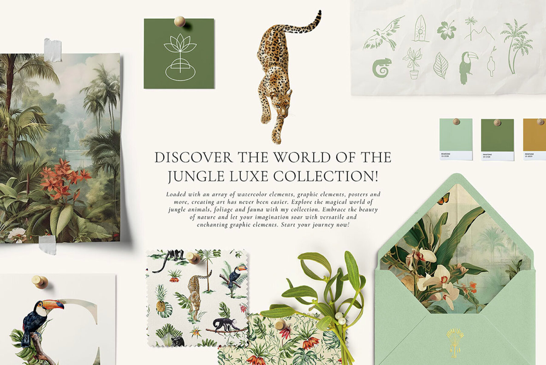 Jungle Luxe Watercolor Tropical Collection 2