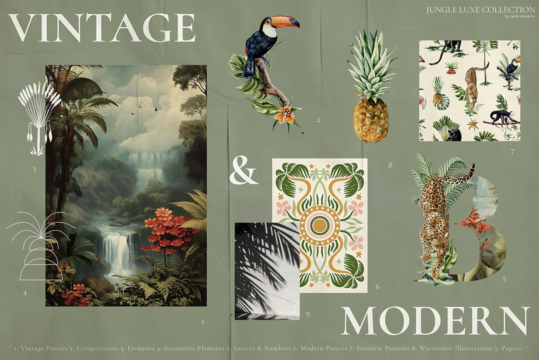 Jungle Luxe Watercolor Tropical Collection 7