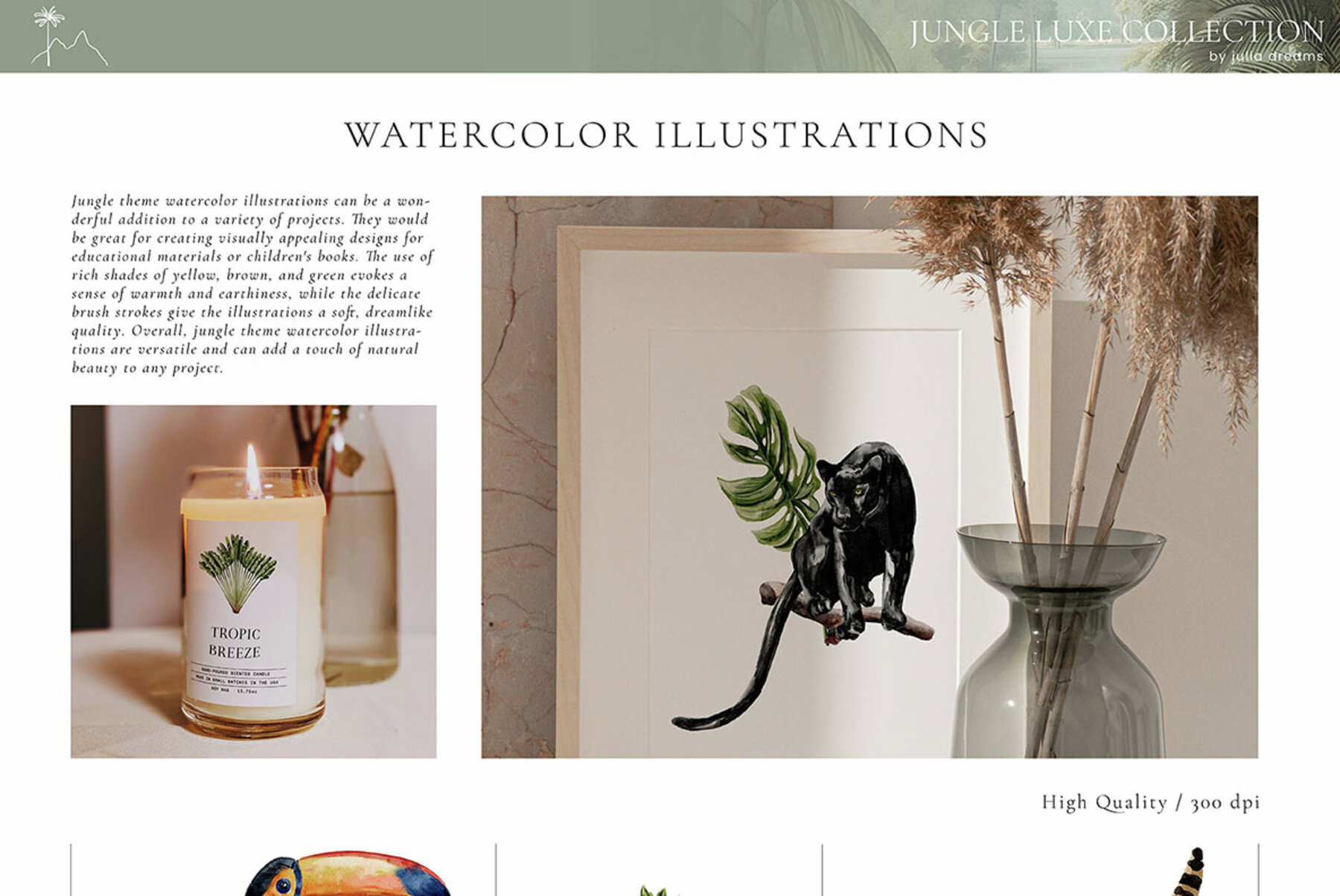 Jungle Luxe Watercolor Tropical Collection 8