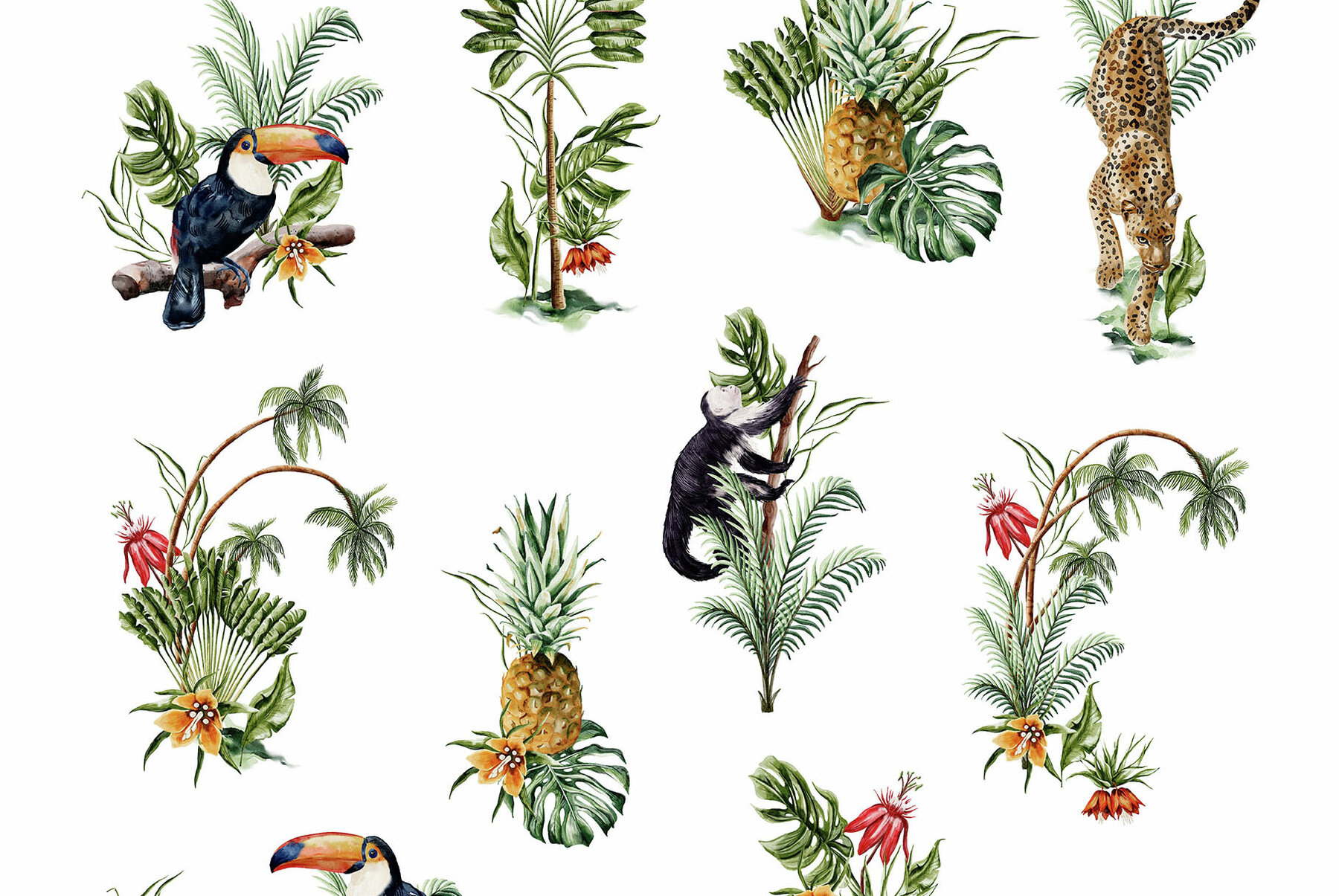 Jungle Luxe Watercolor Tropical Collection 19