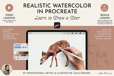 Realistic Watercolor in Procreate Tutorial Deer